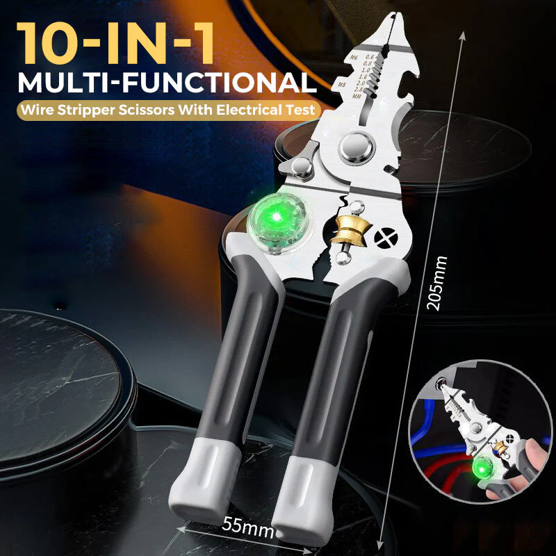 10-in-1 Multi-Functional Wire Stripper Scissors With Electrical Test - Image 3