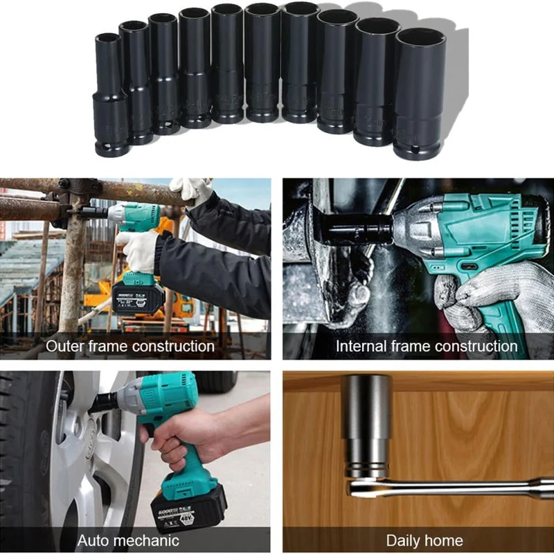 10pcs 1/2" Impact Socket Set with Storage Box - Image 3
