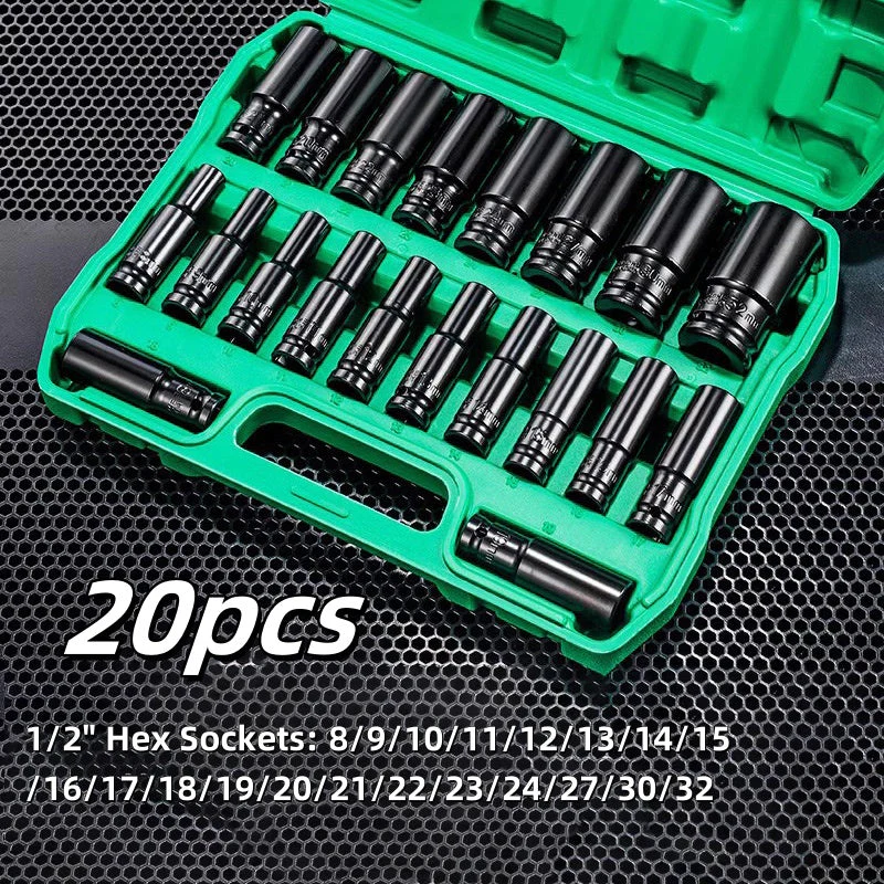 10pcs 1/2" Impact Socket Set with Storage Box - Image 9