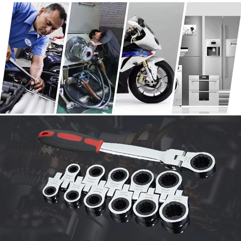 12-in-1 Quick Change Ratchet Wrench Set with Storage Box - Image 6
