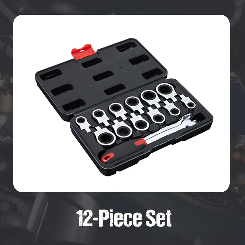 12-in-1 Quick Change Ratchet Wrench Set with Storage Box - Image 8