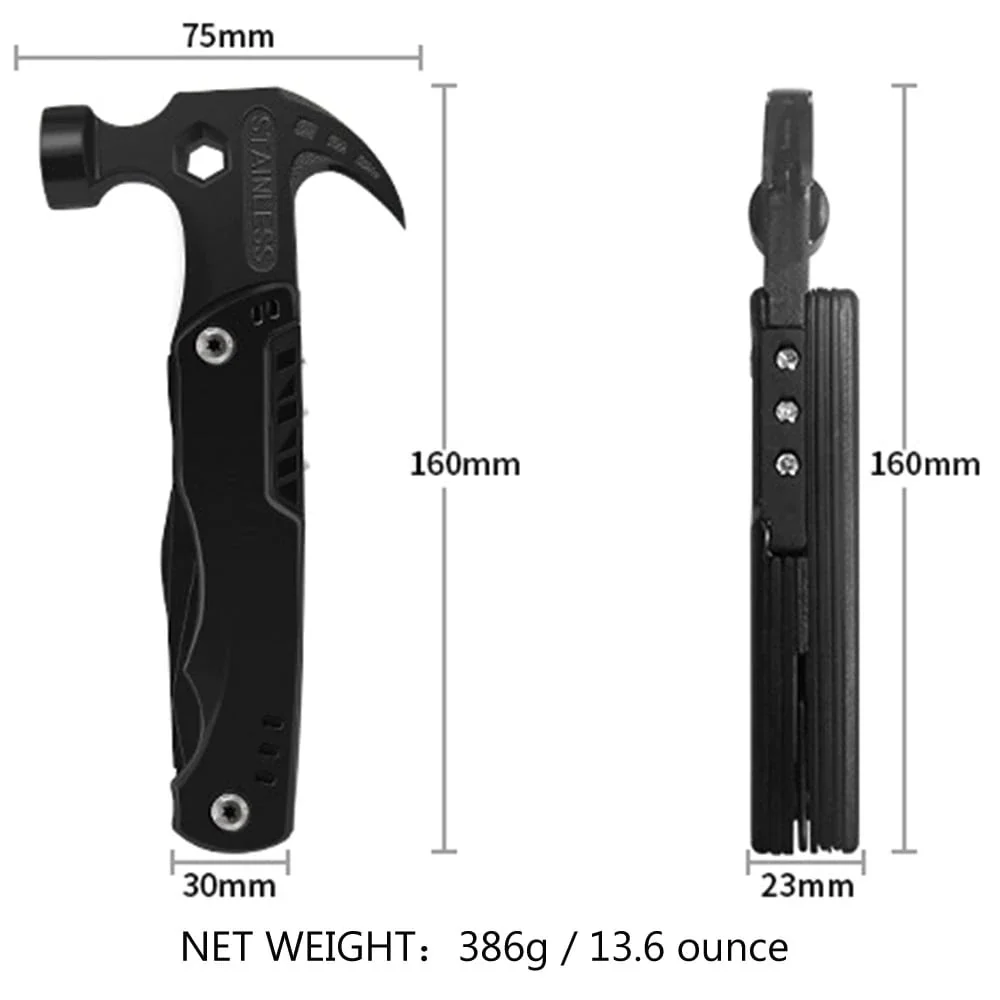Multifunctional Survival Hammer 14 in 1 Stainless Steel Alloy Material - Image 6