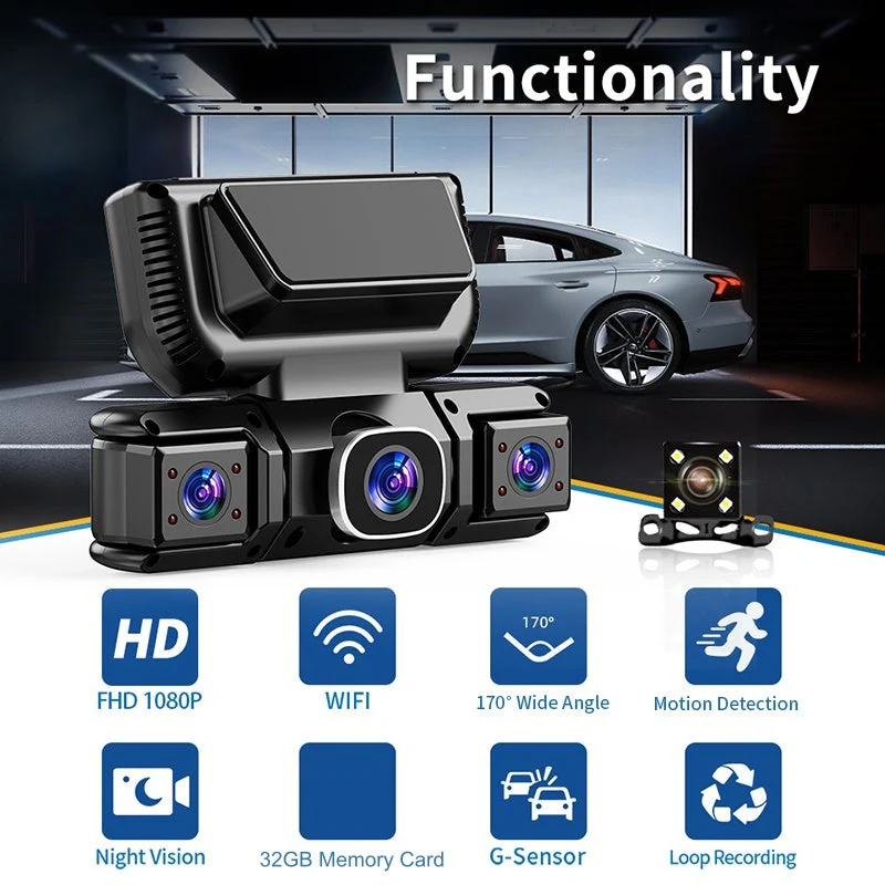 4-Channel Dash Cam with WiFi & Night Vision