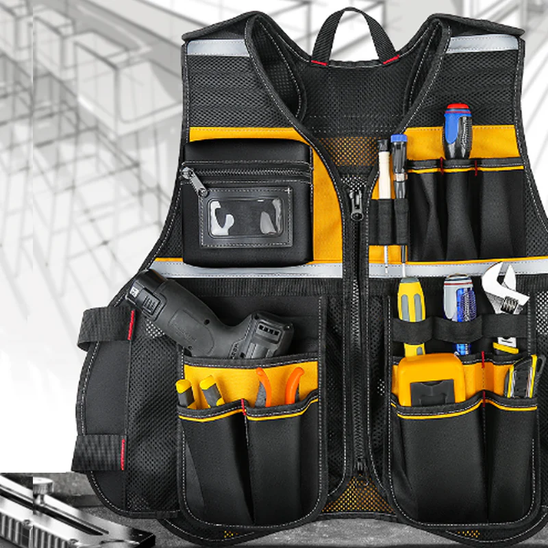Adjustable Lightweight Construction Work Tool Vest - Image 8