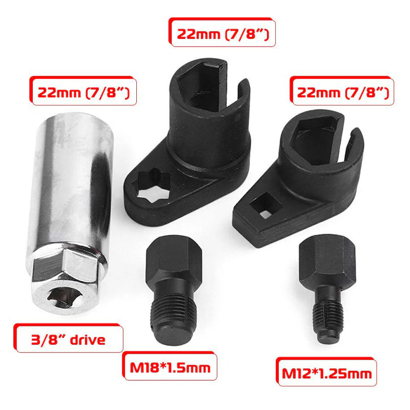 🔧Automotive O2 Sensor Offset Socket & Thread Chaser 5 PCS Set - Image 14