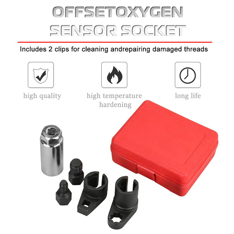 🔧Automotive O2 Sensor Offset Socket & Thread Chaser 5 PCS Set - Image 4