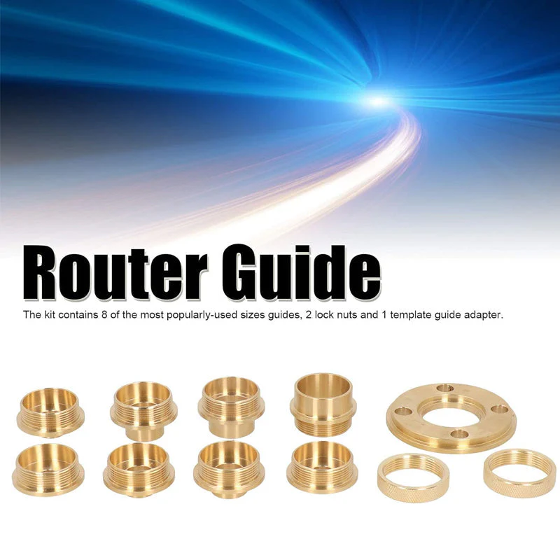 11PCS Brass Router Template Guides Bushing Kit - Image 4