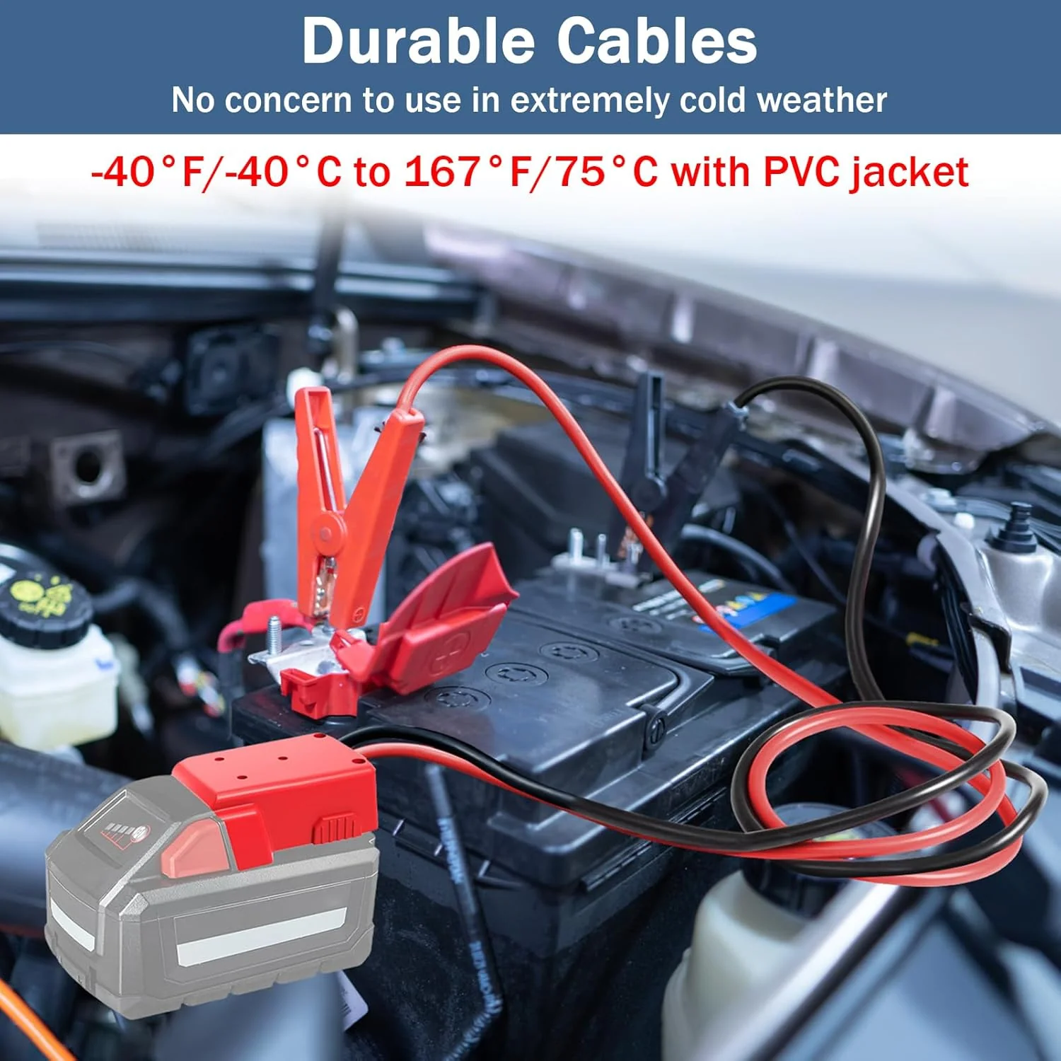 🚗Tool HOT Sale 50% OFF🔥6FT 12AWG Car Battery Jumper Cable with Adapter - Image 5