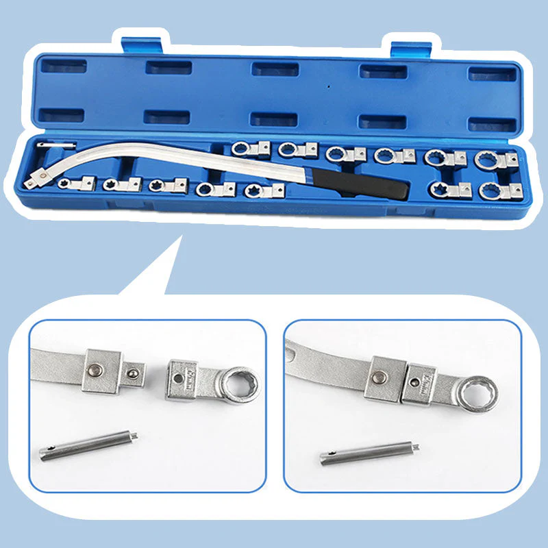 15 Piece Portable Replaceable Head Belt Wrenches Set - Image 3