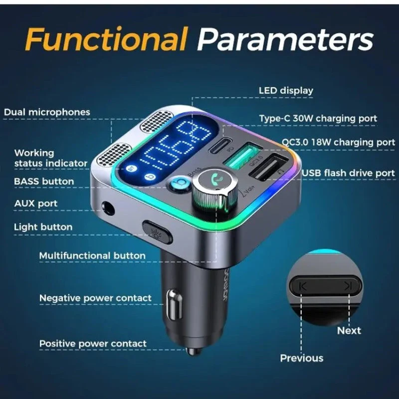 Multifunctional Bluetooth Transmitter for Car - Image 11