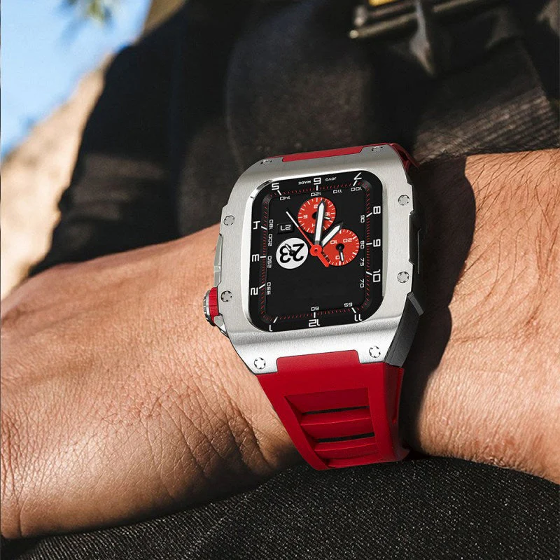 Fluoroelastomer Band Titanium Case Retrofit Kit For Apple Watch - Image 3