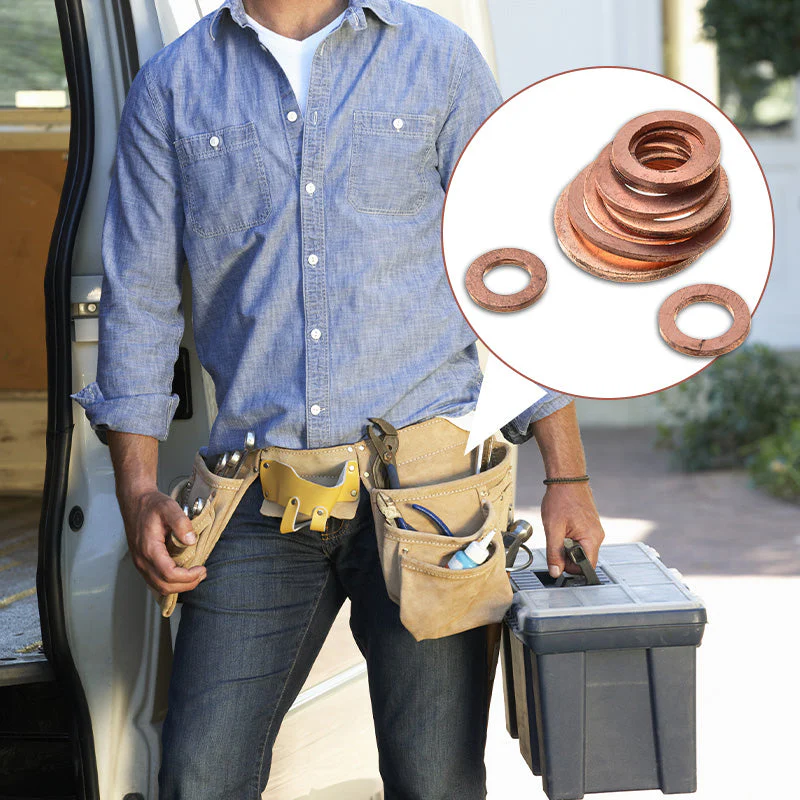 📀100/200 PCS Copper Flat Washer Assortment Kit - Image 5