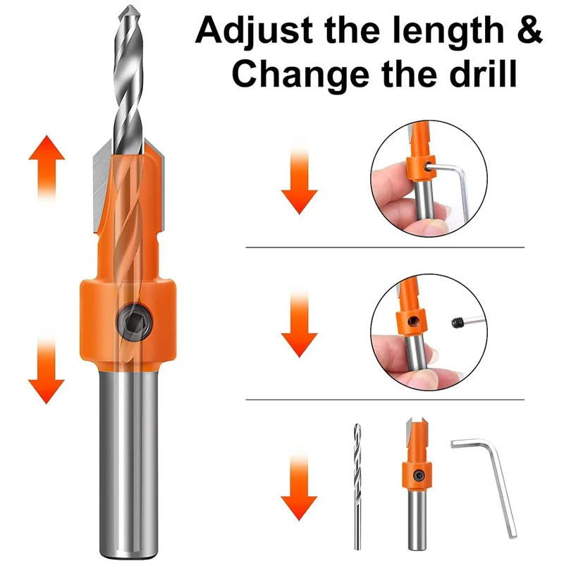 Woodworking Countersink Drill Bit Hole Opener Hole Positioning - Image 5