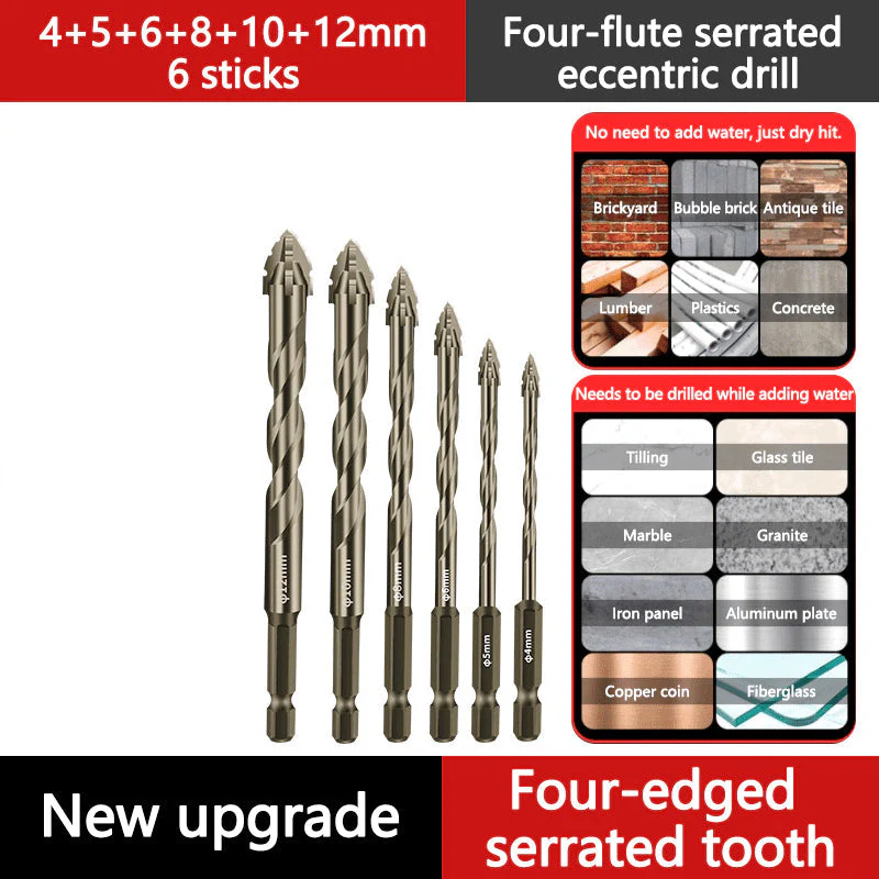 🔥2025 Hot Sale🔥High-Strength 4-Flute Serrated Eccentric Drill Bit Kit - Image 15