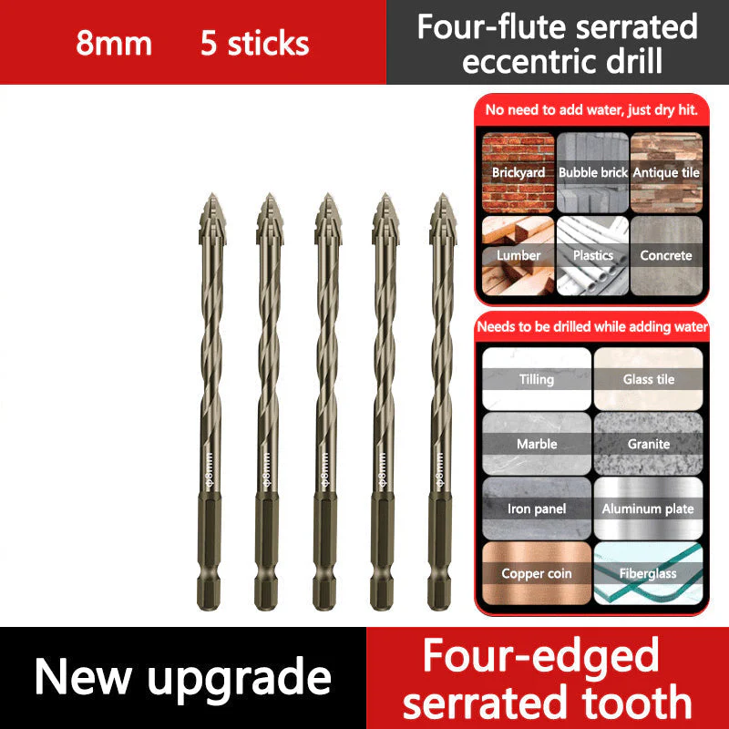 🔥2025 Hot Sale🔥High-Strength 4-Flute Serrated Eccentric Drill Bit Kit - Image 17