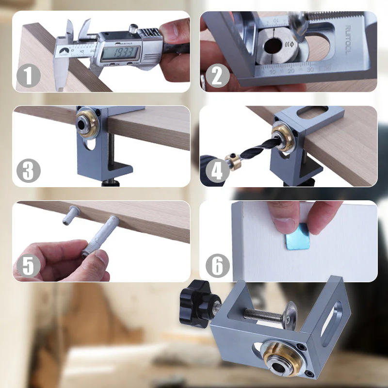 8/10/12mm Adjustable Punching Auxiliary Tool for Cabinet Rebounder - Image 7