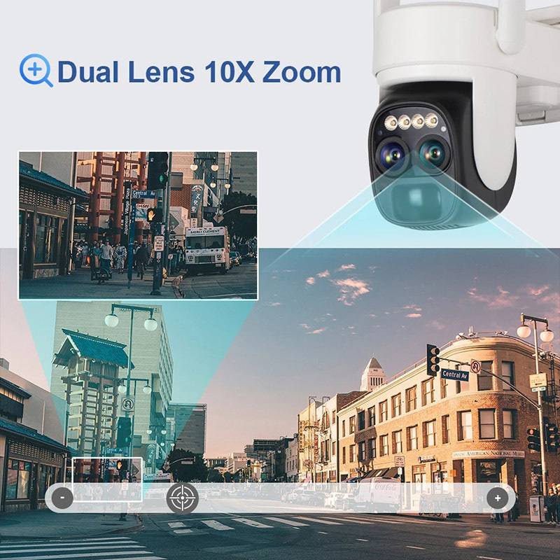 10X Zoom Dual Lens Remote Night Vision Solar Surveillance Camera - Image 2
