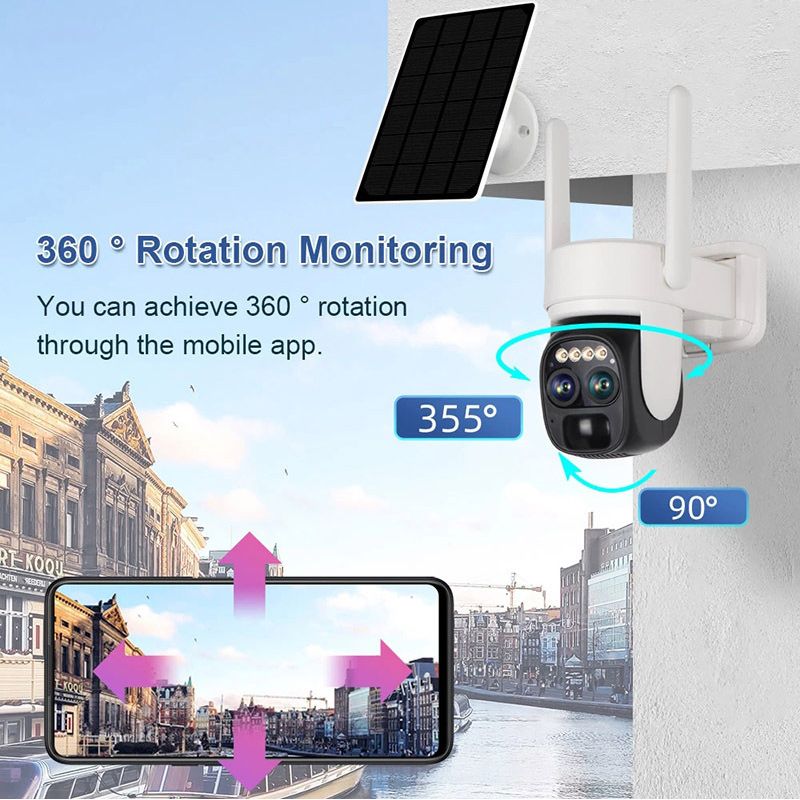 10X Zoom Dual Lens Remote Night Vision Solar Surveillance Camera - Image 6
