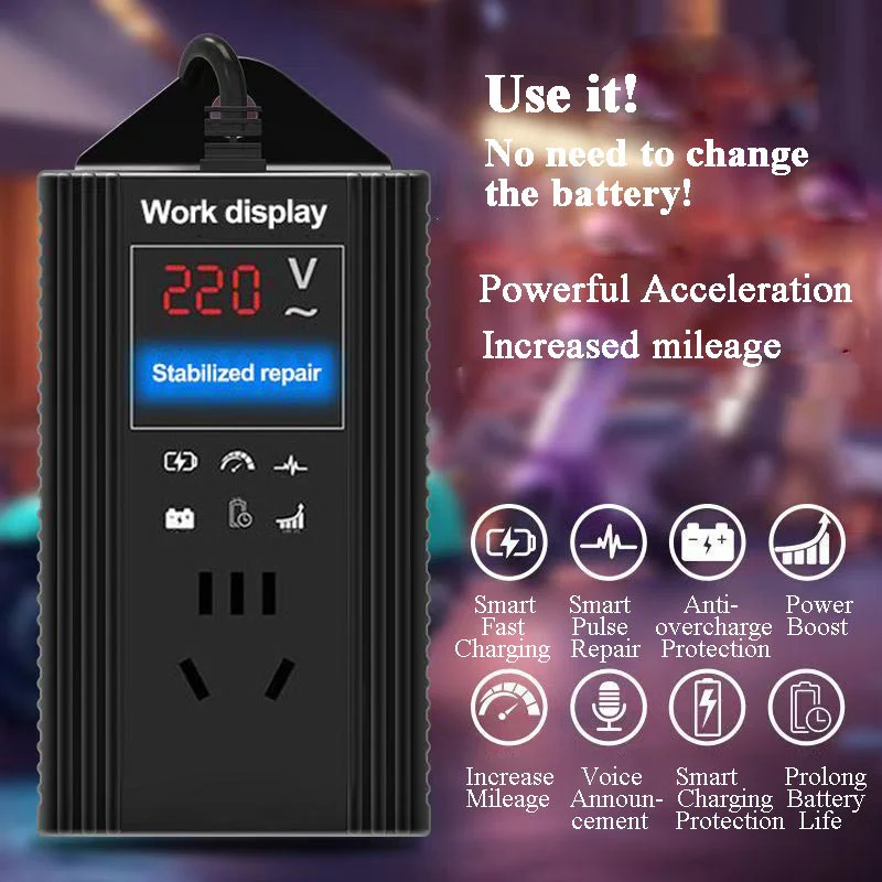 Electric Battery Pulse Repair Charger with LCD Display - Image 3