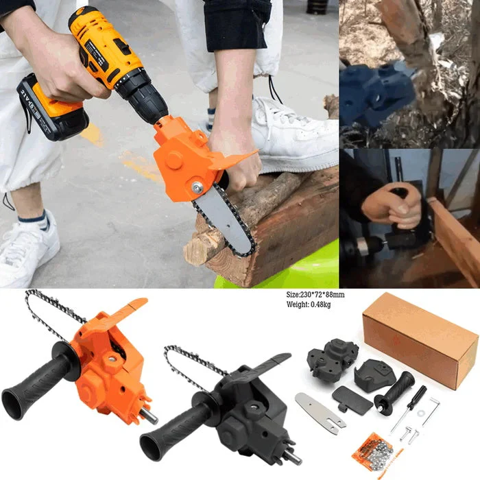 6 Inch Electric Drill Modified To Electric Chainsaw Drill Attachment - Image 2