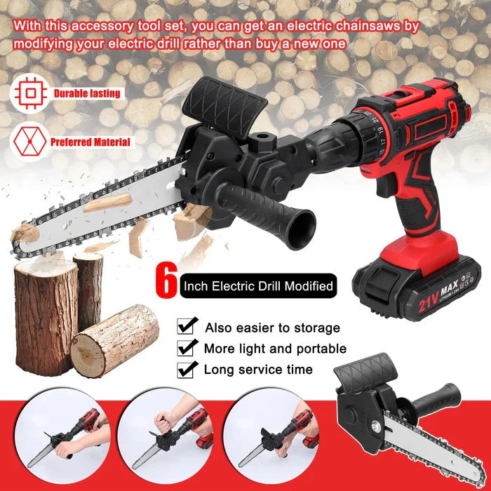 6 Inch Electric Drill Modified To Electric Chainsaw Drill Attachment - Image 3