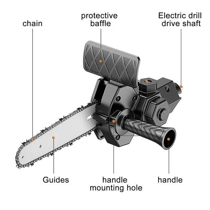 6 Inch Electric Drill Modified To Electric Chainsaw Drill Attachment - Image 8