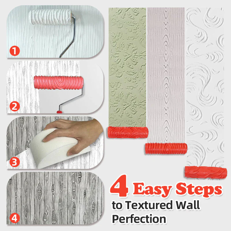 🔥Embossing Texture Patterned Paint Roller for Wall Decoration - Image 7