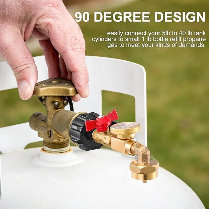 🔥 50% off for a limited time in the winter 🌟🎄 Top of the Line Propane Fill Elbow Adapter with Tank Pressure Gauge - Image 6