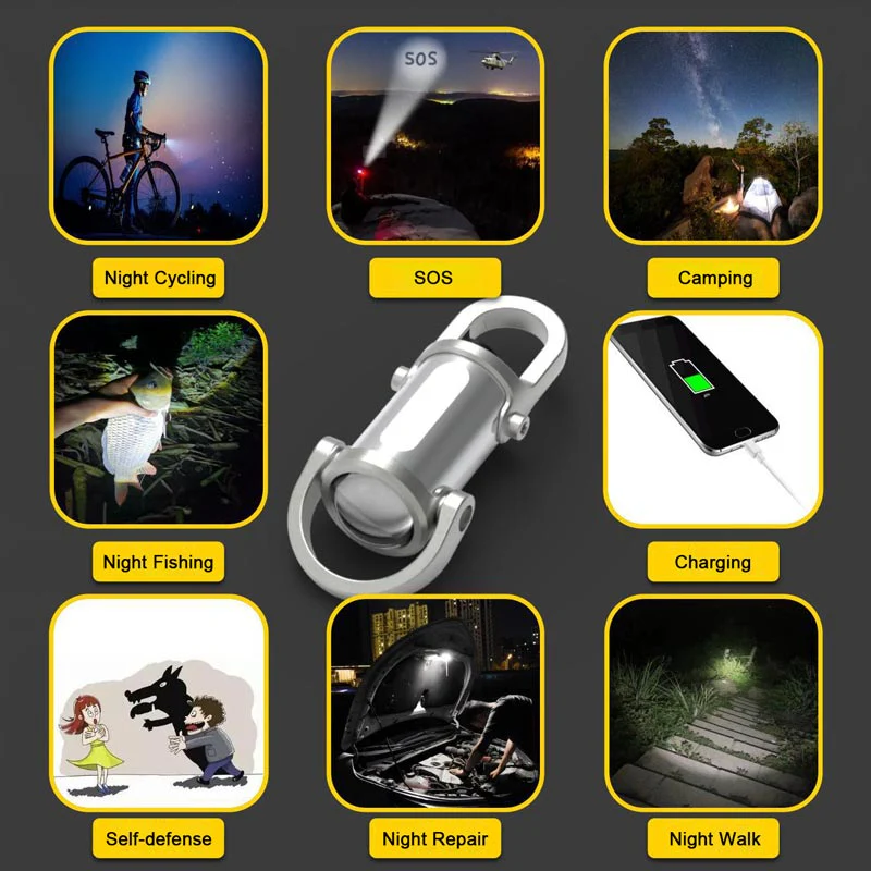 🔥Hot Sale🔥1200LM Super Bright Mini Keychain Flashlight Waterproof - Image 5