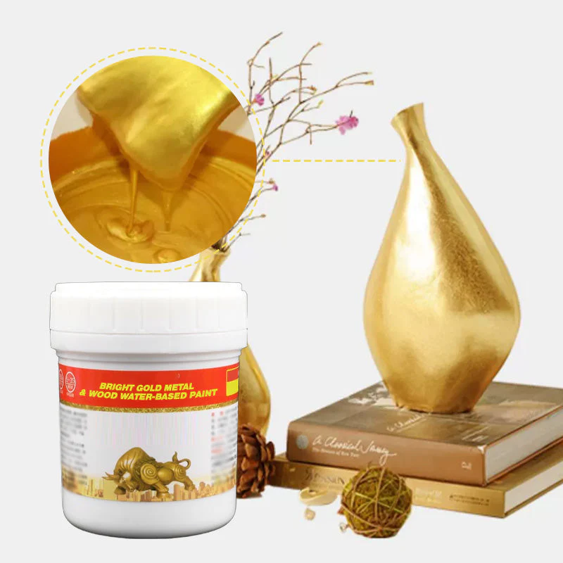 Shiny Metallic Water-based Gold Foil Paint - Image 3