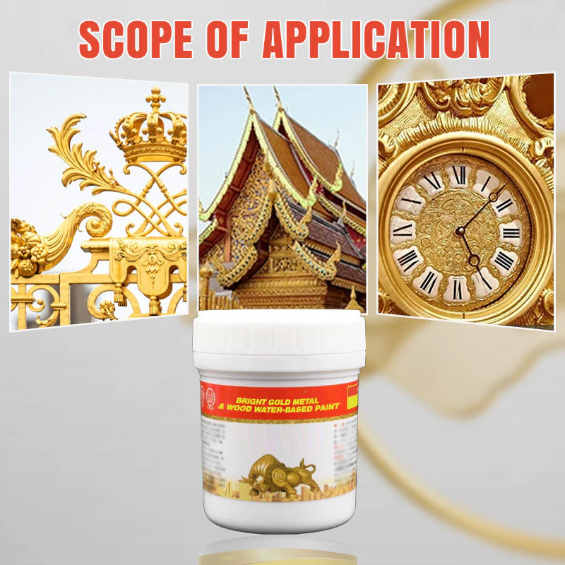 Shiny Metallic Water-based Gold Foil Paint - Image 4