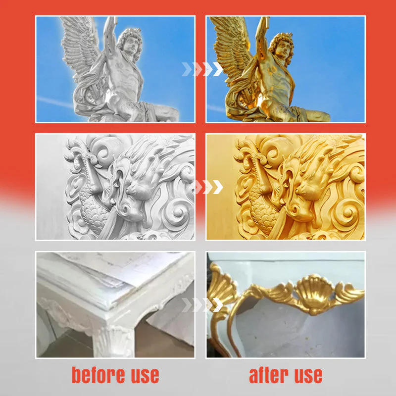 Shiny Metallic Water-based Gold Foil Paint - Image 5