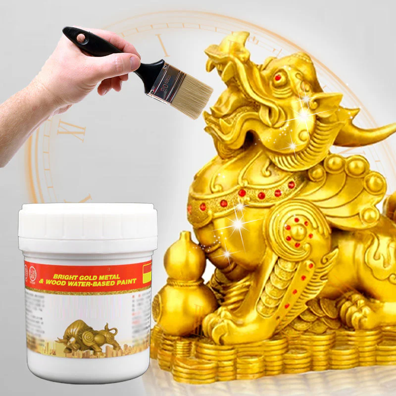 Shiny Metallic Water-based Gold Foil Paint - Image 6