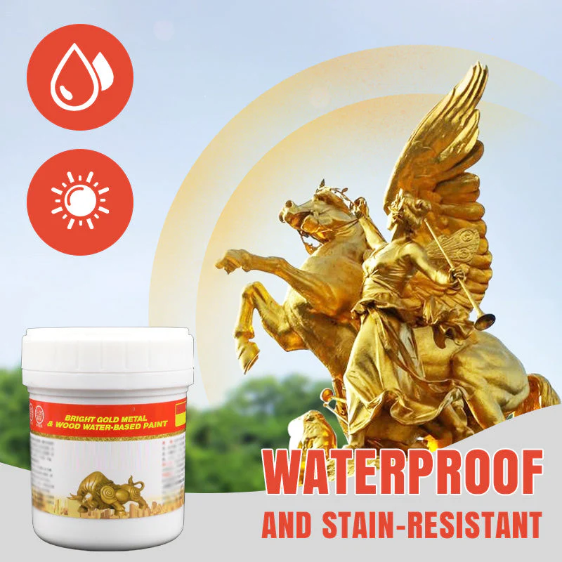 Shiny Metallic Water-based Gold Foil Paint - Image 7