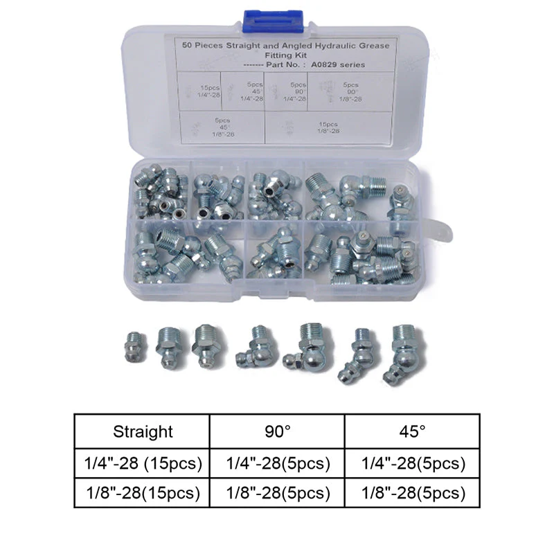 Straight and Angled Hydraulic Grease Fitting Kit - Image 10