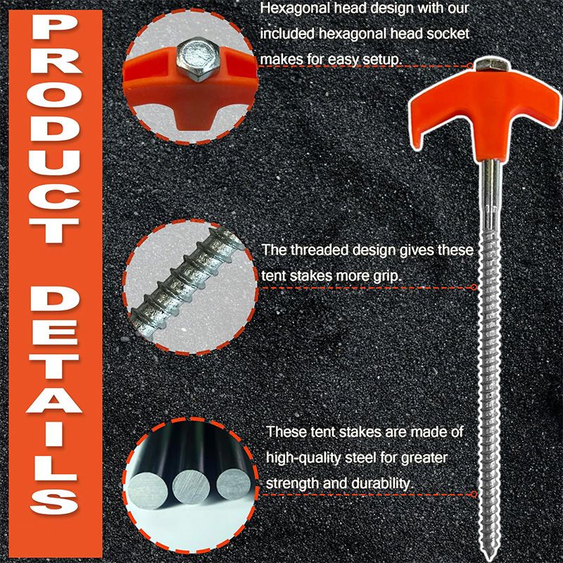 ✈️8" Screw-in Tent Stakes Ground Anchors（BUY 3GET 3 FREE） - Image 4