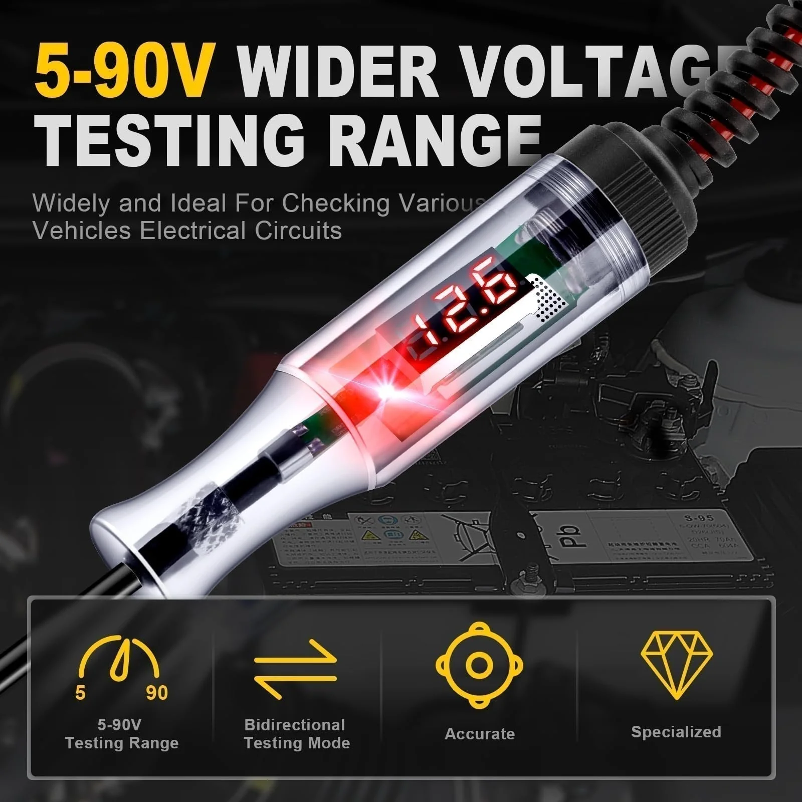 🔥Heavy Duty 5-90V Digital LED Circuit Tester - Image 2