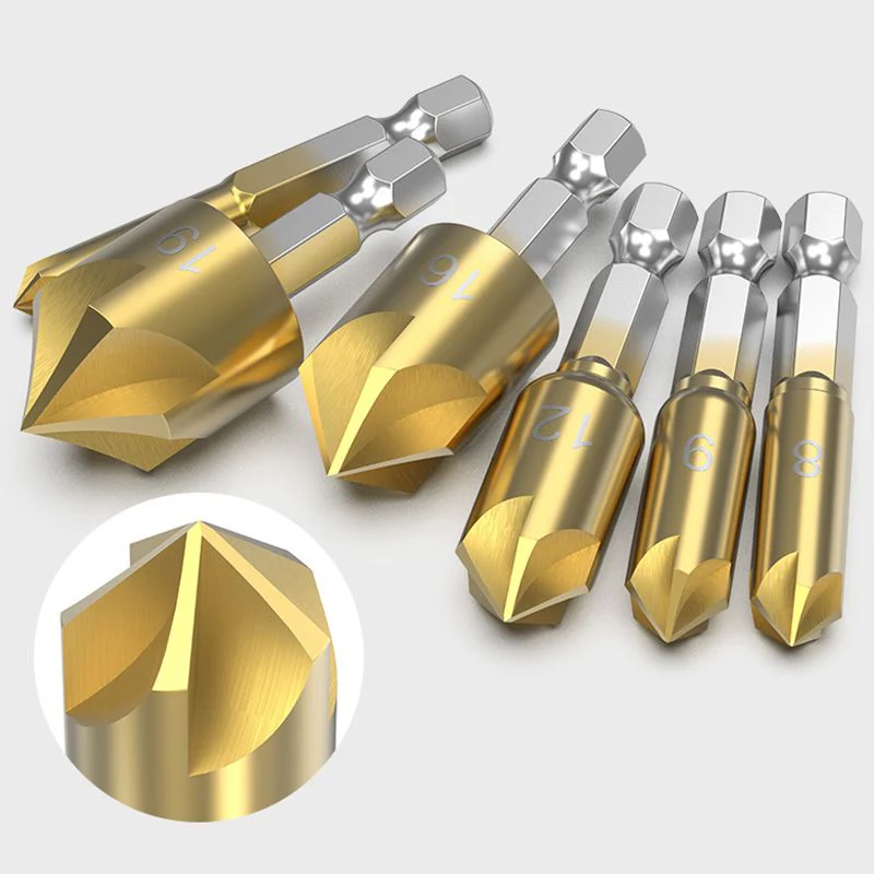 Pousbo® Titanium-coated Five-blade Countersink Drill Bits - Image 5