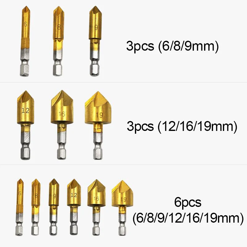 Pousbo® Titanium-coated Five-blade Countersink Drill Bits - Image 8