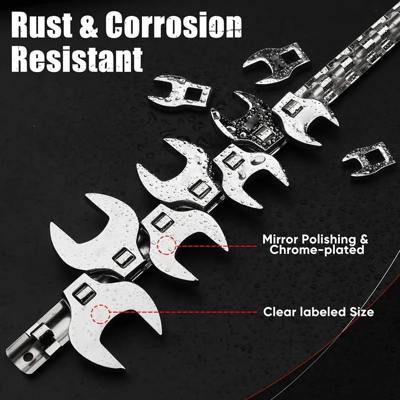 8 PCS Interchangeable Metric Wrench for 3/8" Ratchet Torque Wrenches - Image 7