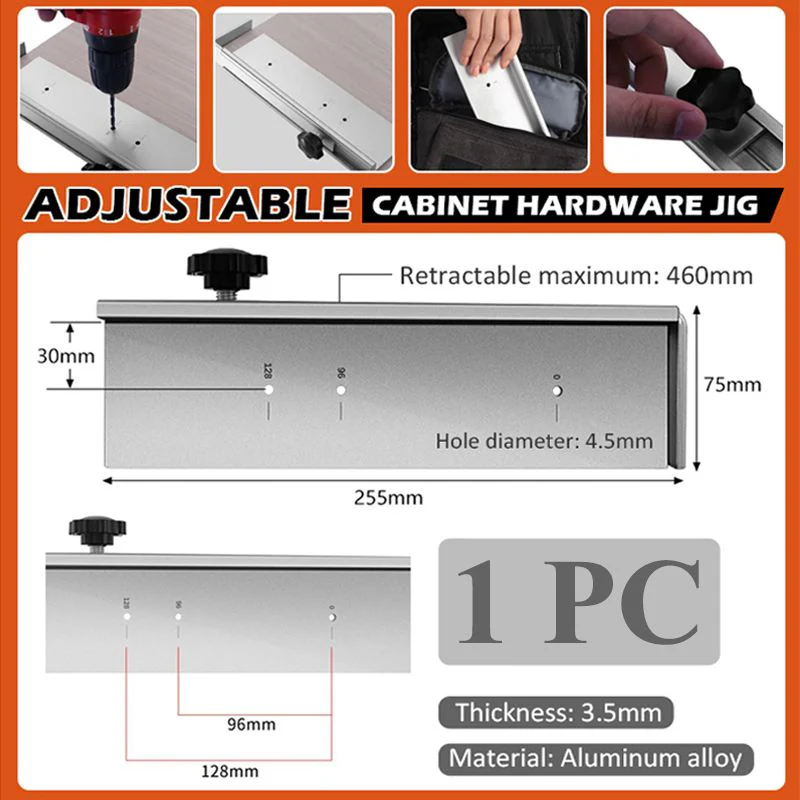 Pousbo® Adjustable Cabinet Hardware Jig Drilling Positioner - Image 5