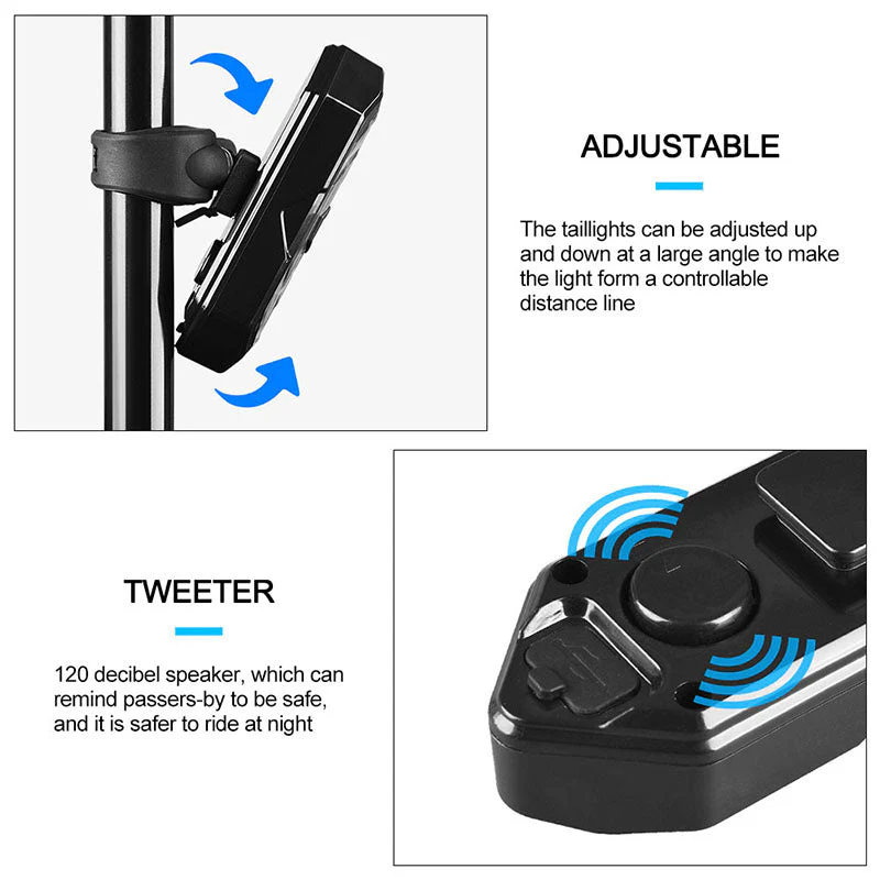 Waterproof Night Riding LED Mountain Bike Remote Control Steering Tail Light - Image 7