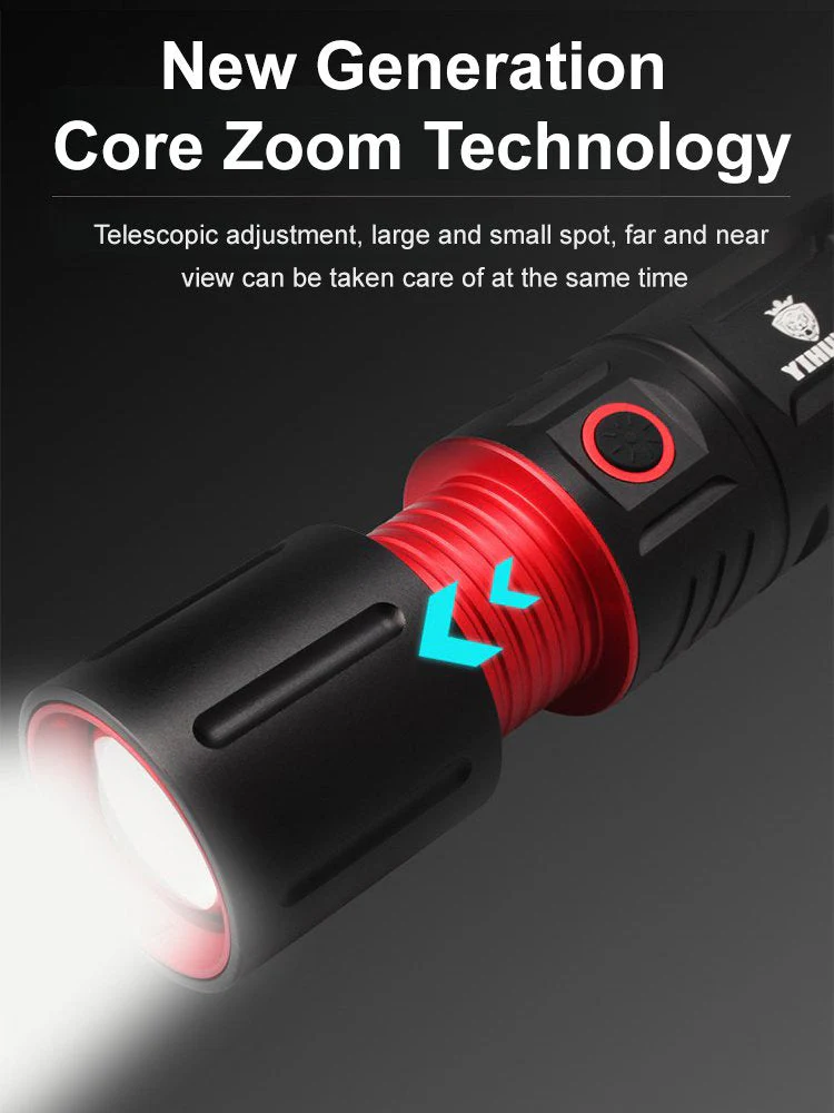 Telescopic Zoom Long-Range Outdoor Bright Flashlight - Image 4