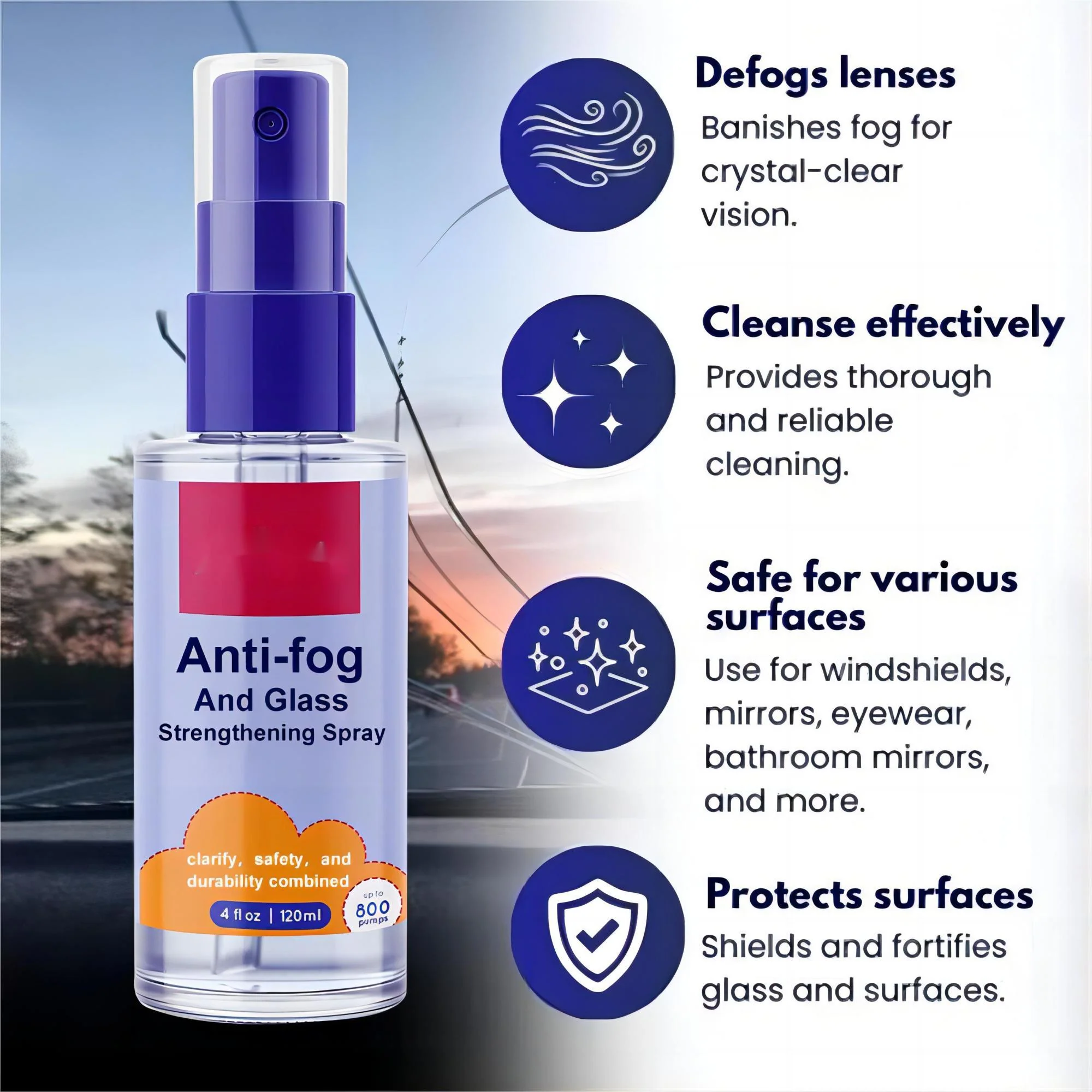 🎅Christmas Sale - 🥳50% off🎄Long-lasting Anti-Fog Spray for Windshield - Image 4
