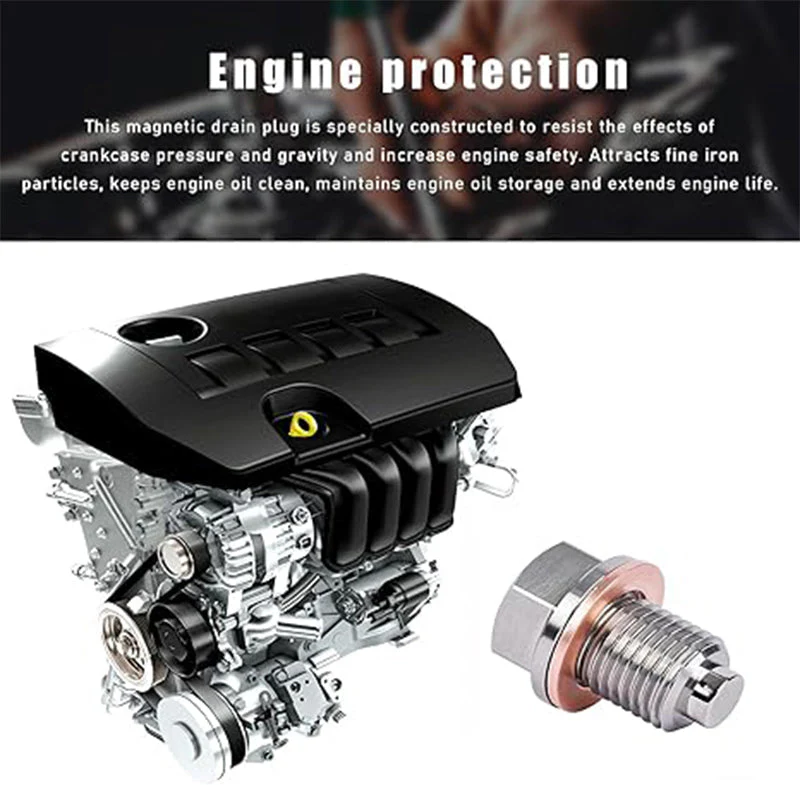 Magnetic Oil Drain Plug with Washer - Image 3