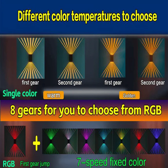 ✨☀️4 LED Solar Colorful Wall Lights Outdoor Light Waterproof - Image 6