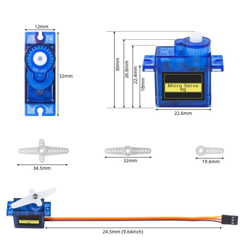 Micro Servomotor with Cable for Mini Electric Aircraft Model - Image 7