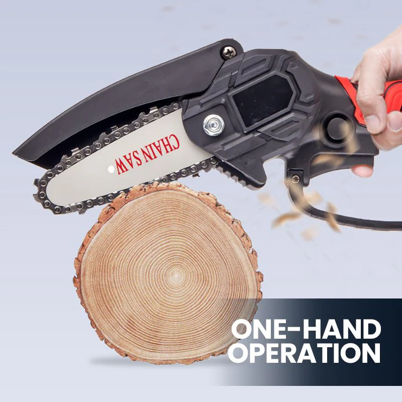 Cordless 4-inch Mini Chainsaw with Battery - Image 3