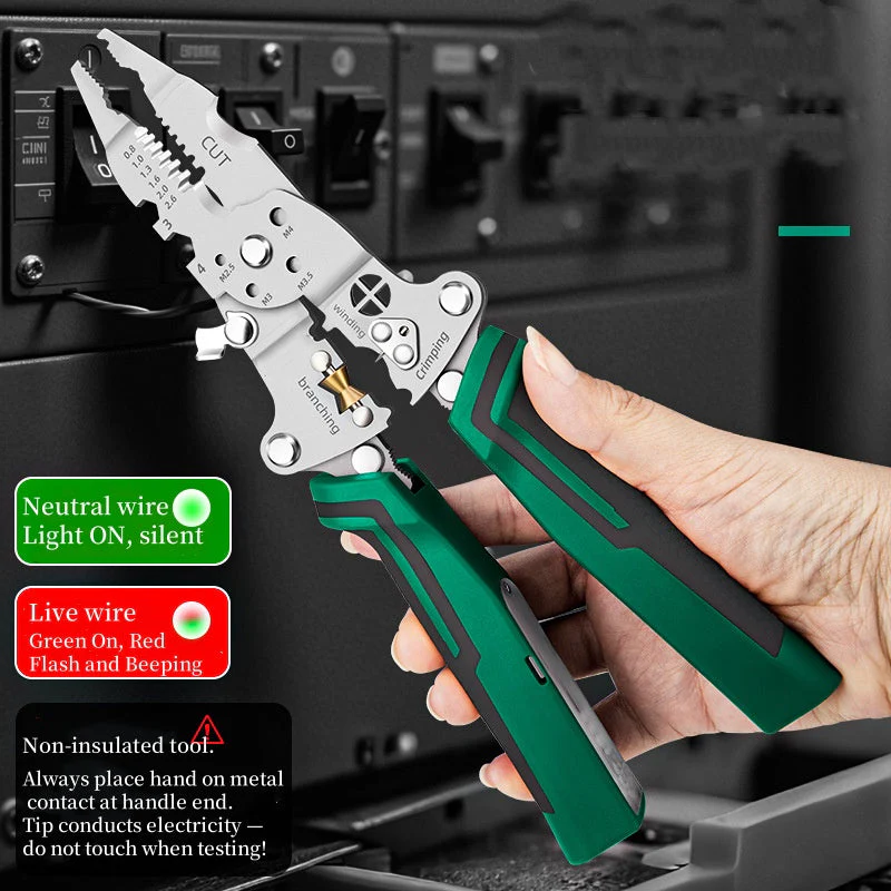 Multi-Function Foldable Wire Stripper with Voltage Tester - Image 4