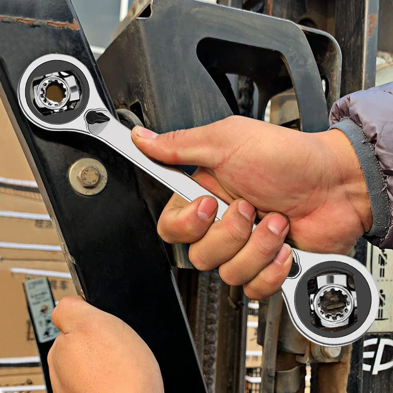 Multifunctional Double-headed Two-way Metric And Inch Socket Ratchet Wrench Quick Dual-use 16-in-1 - Image 3
